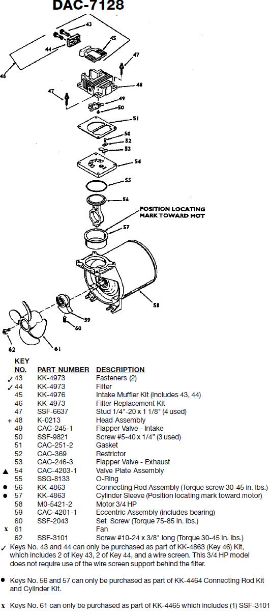 Devilbiss DAC-7128 Pump Breakdown